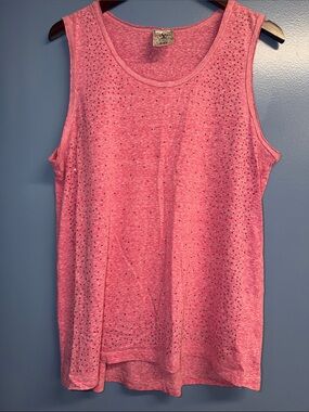 Vocal Pink Sleeveless Studded Tank Top